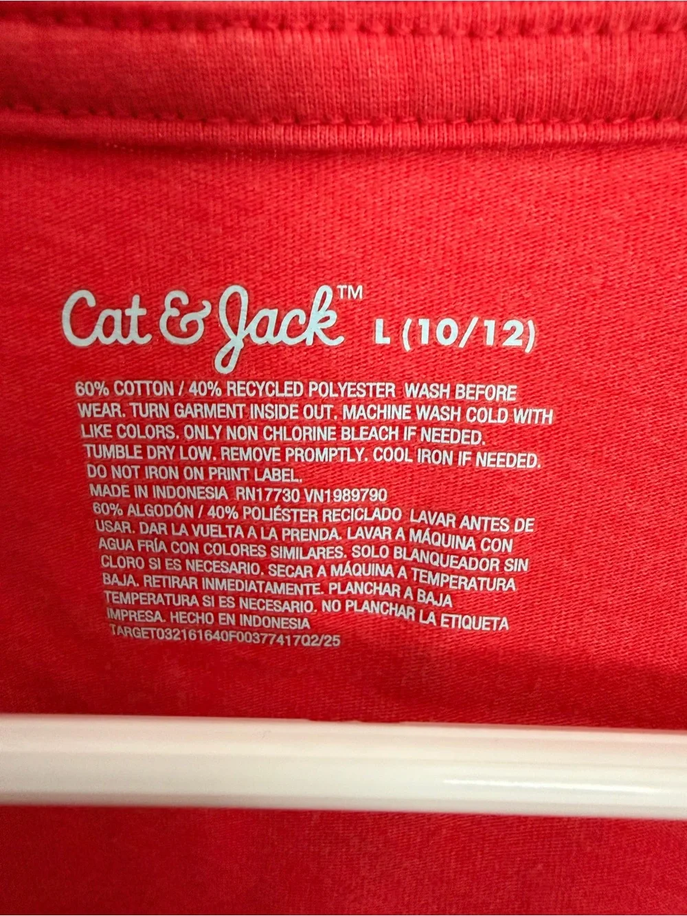 Cat & Jack Red Short Sleeve Tee with Heart Applique